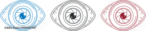 Camera Lens Eyes, Surveillance Symbol
