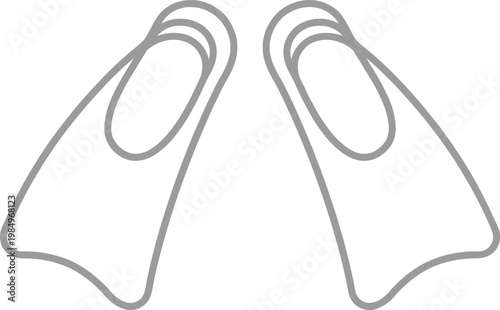 Vector graphic illustration of a pair of swim fins design