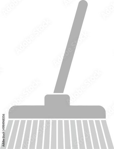 Vector graphic illustration of a broom with a long handle and bristles