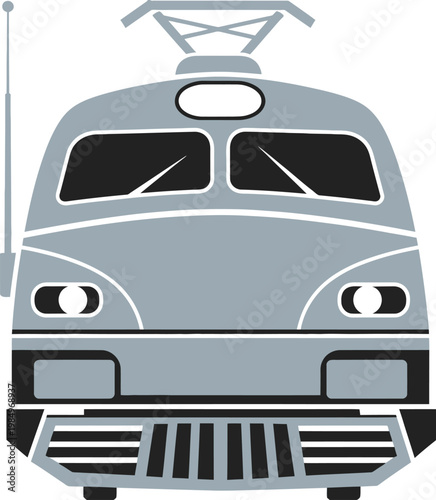 Vector illustration of a modern electric train front view