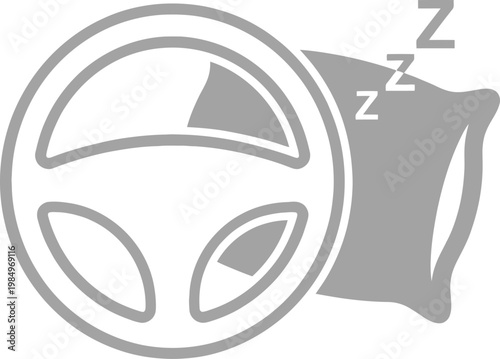 Vector graphic illustration of a sleepy alien face with a pillow