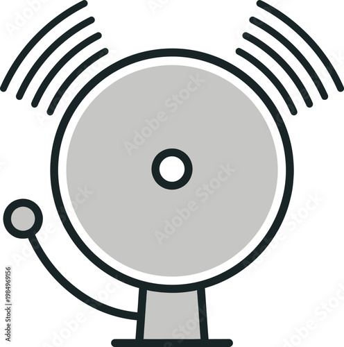 Vector graphic illustration of a satellite dish with signal waves