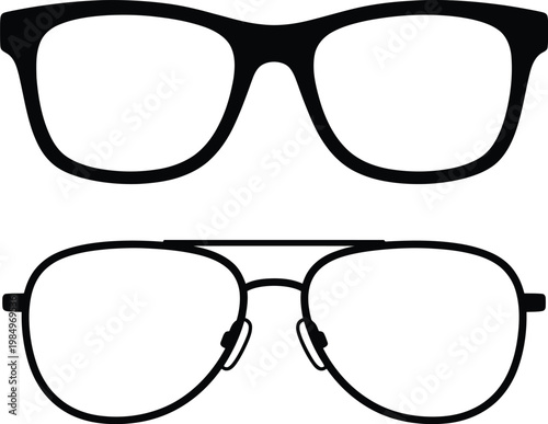 Vector graphic illustration of two stylish glasses designs