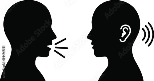 Vector illustration of two people communicating with each other