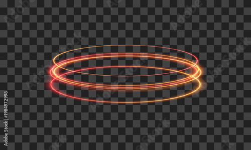 Glowing circle emitting bright light and shimmering sparks. 