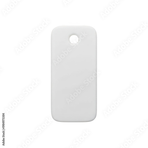 Plain white smartphone with camera and buttons isolated on transparent background