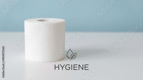 Toilet paper roll minimal, hygiene concept