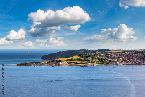 Fotografie Scenic Coastal View of Swanage Bay and Town in Dorset, England, UK