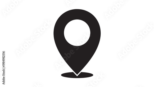Map Pin Icon Location GPS Navigation Marker Minimal Black Vector Symbol