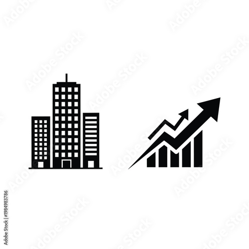 black and white cityscape with skyscrapers