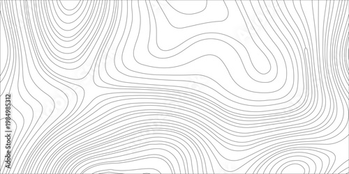 Bild auf Leinwand Abstract black and white topographic map background with contour lines