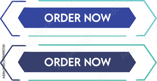 Blue and teal geometric banner with white o r d e r n o w text