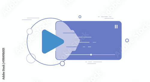 Abstract media player illustration digital video streaming and playback