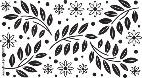 Black and white geometric confetti pattern background