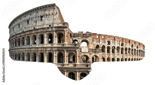 Detailed 3 d render of the roman colosseum with intricate stonework cut out on png. ai generated isolated on a transparent background