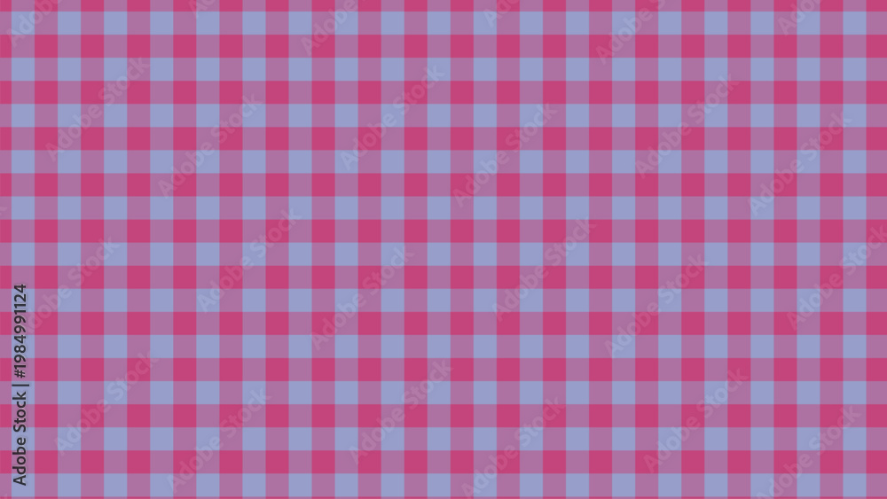 Naklejka premium A classic checkered pattern featuring vibrant magenta and soft periwinkle squares arranged in a harmonious grid