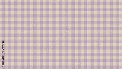 A subtle and elegant gingham pattern features a calming blend of soft lavender and a muted beige color