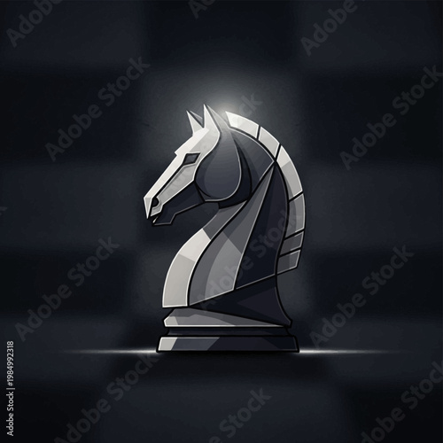 Stylized Chess Knight Piece Emblematic of Strategy and Intelligence.