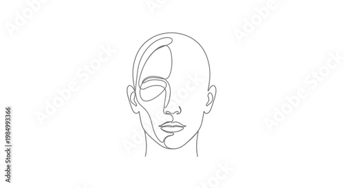 Minimalist continuous line drawing of a human face profile.