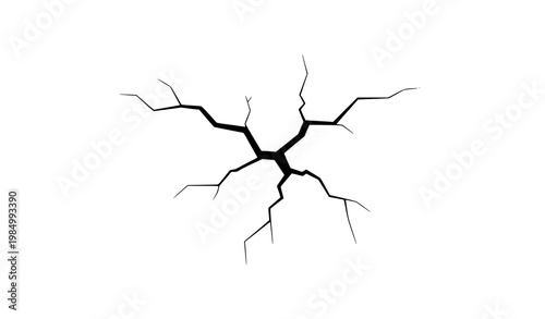 Cracked wall earthquake icon vector