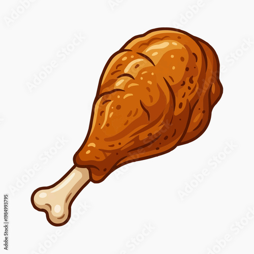 Crispy, golden-brown fried chicken drumstick, a mouthwatering culinary delight.