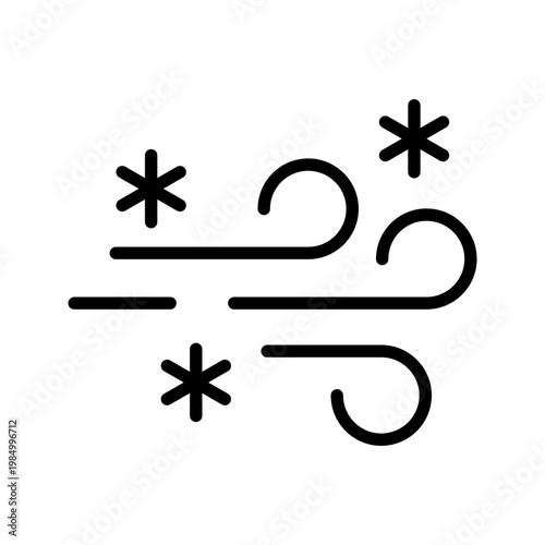 Blizzard extreme winter snow storm weather line art icon
