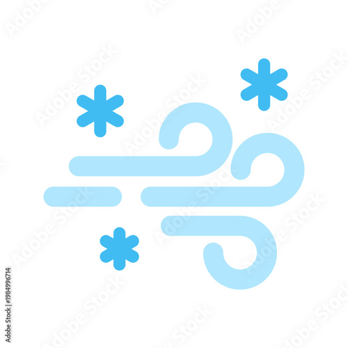 Blizzard extreme winter snow storm weather flat color icon
