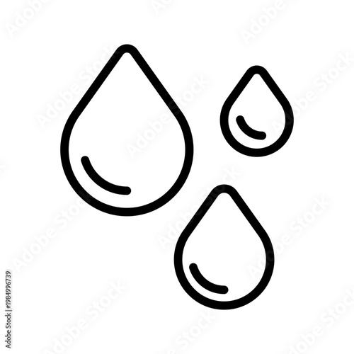 Morning dew drop on leaf weather line art icon
