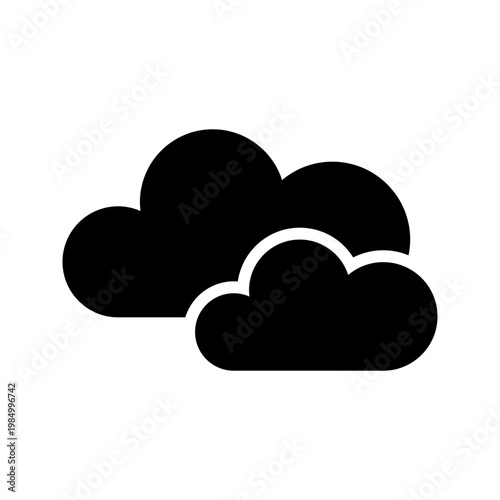Cloudy overcast sky meteorology weather solid icon
