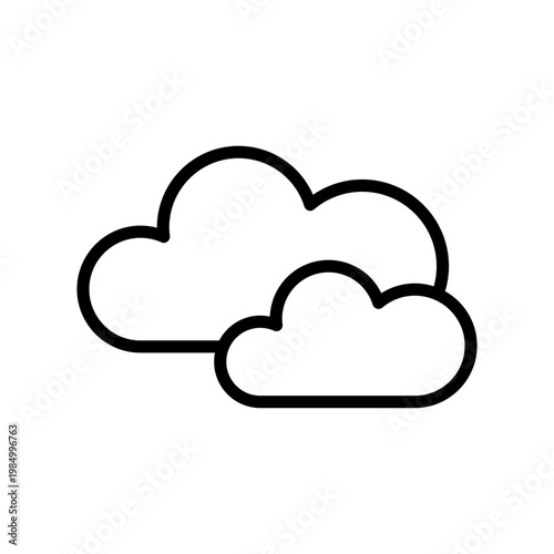 Cloudy overcast sky meteorology weather line art icon
