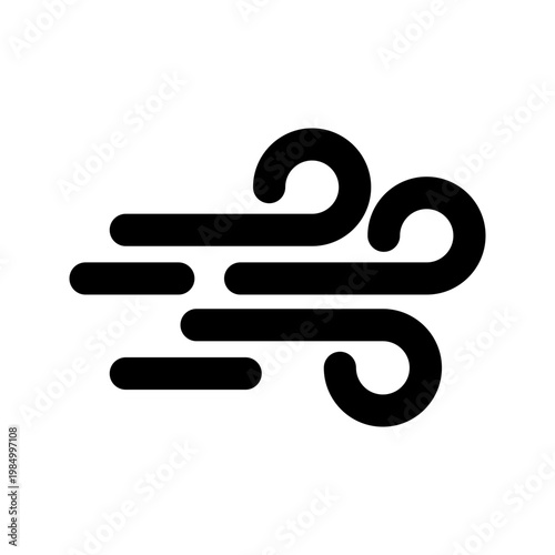 Windy weather air blow breeze solid icon

