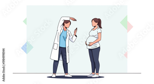 Doctor examining pregnant woman, healthcare checkup, pregnancy care, medical consultation