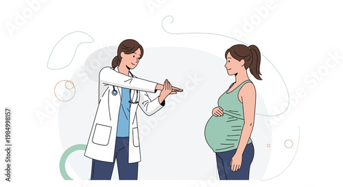 Doctor examining pregnant woman, healthcare, medical checkup, pregnancy care, prenatal consultation