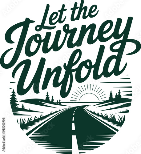 Let the Journey Unfold typography on transparent for lettering and script