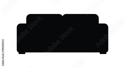 Minimalist black sofa design a simple furniture outline silhouette high quality
