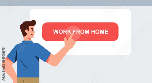 Man Working From Home Office.