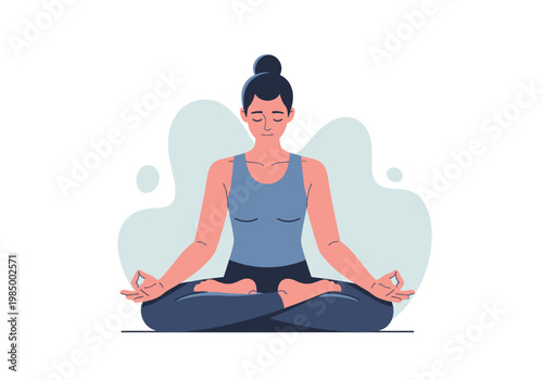 Woman in yoga meditation pose.