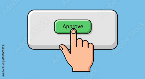Hand Clicking Approve Button.