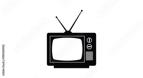 Vintage television set design a classic display with antenna black silhouette