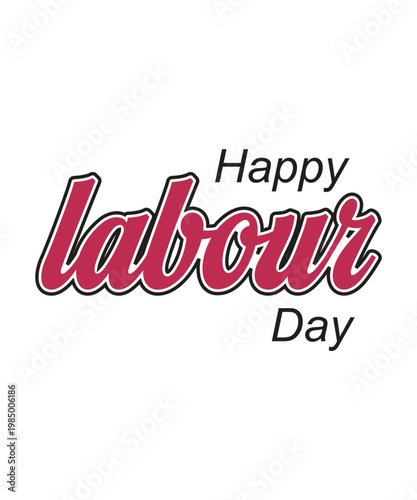 happy labour day logo, labour day typography logo, 1 may labour day