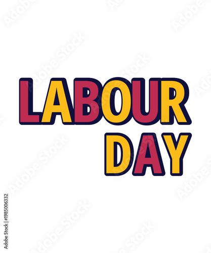 happy labour day logo, labour day typography logo, 1 may labour day