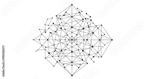 Geometric network pattern with interconnected nodes and lines.