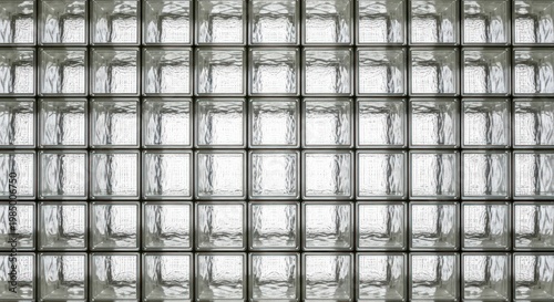 Transparent glass brick wall background architectural design abstract texture
