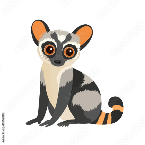 simple vector galagos clipart illustration white background vector art style simple design flat illustration no shadows