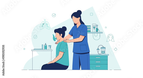 Physical therapist massaging patient's neck and shoulders for pain relief and recovery