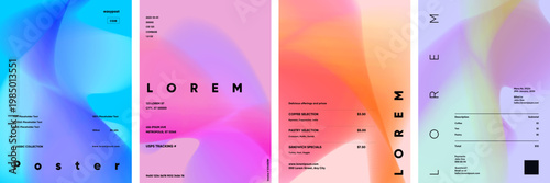 Abstract gradient backgrounds in blue, pink, and orange hues create a modern and dynamic design. Perfect for posters, flyers, or digital media projects.