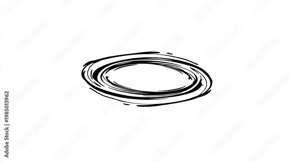 Naklejka premium Swirling, abstract, oval shapes with dark lines on a white background. Creates a vortex effect