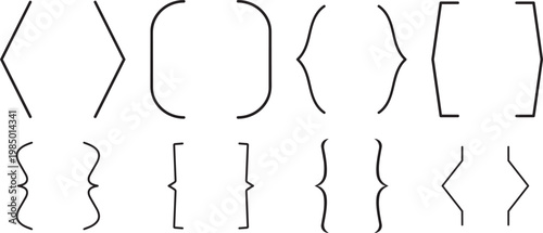 Varied Bracket Styles: A close-up view presents an assortment of brackets, essential symbols, each with a unique shape and purpose, inviting exploration into their design and usage. png