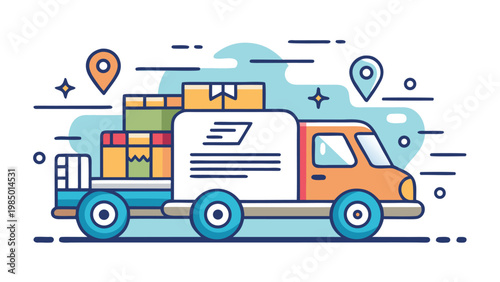 Fast Shipping Truck Icon Collection, Free Delivery, 24h Express Service, Speed Van Symbols on White Background Vector