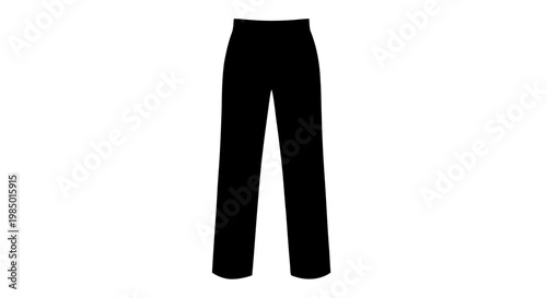 Vector illustration of black silhouette of classic trousers on a transparent background